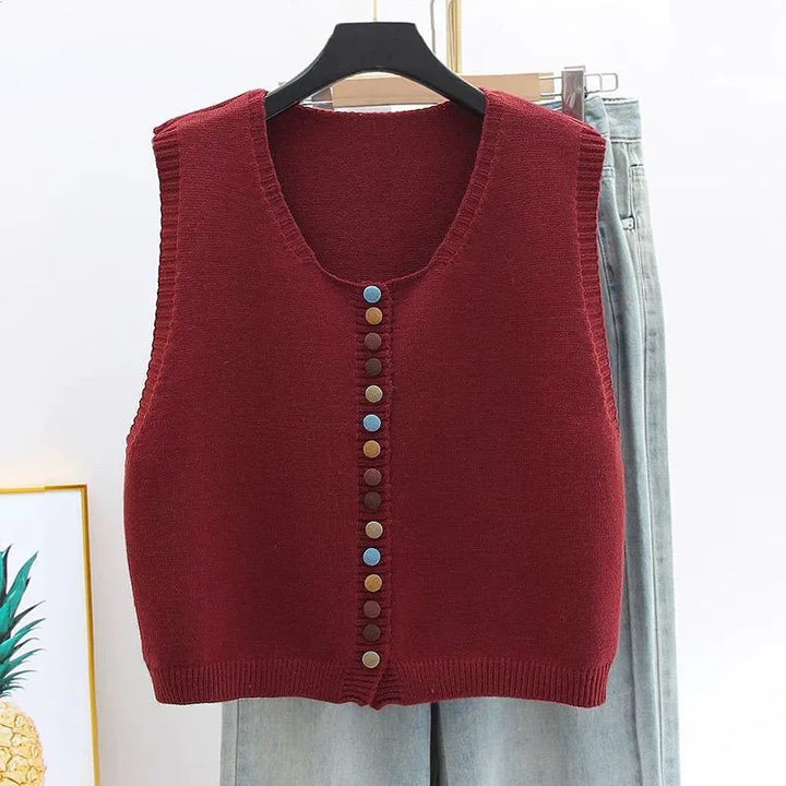 Margot | Color-Button Knit Vest