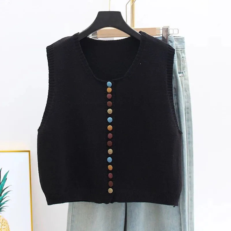 Margot | Color-Button Knit Vest
