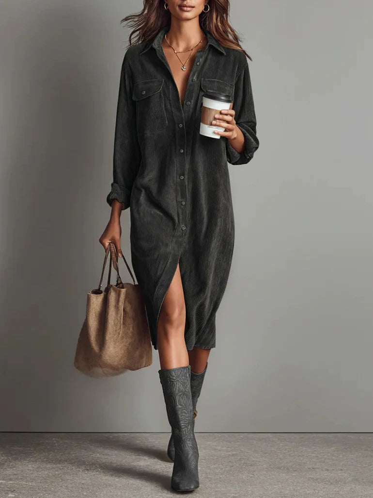 Soraya | Corduroy Shirt Dress
