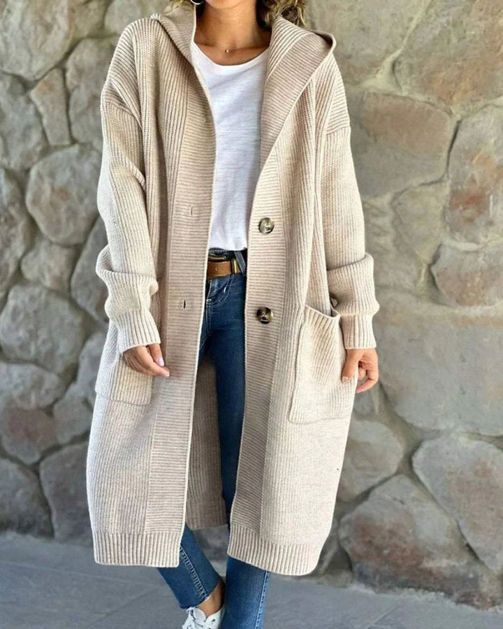 Celeste | Knitted Hooded Long Coat