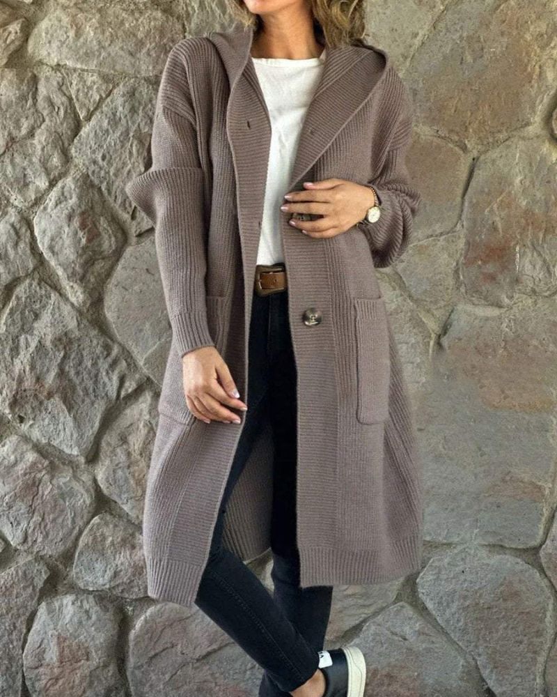 Celeste | Knitted Hooded Long Coat