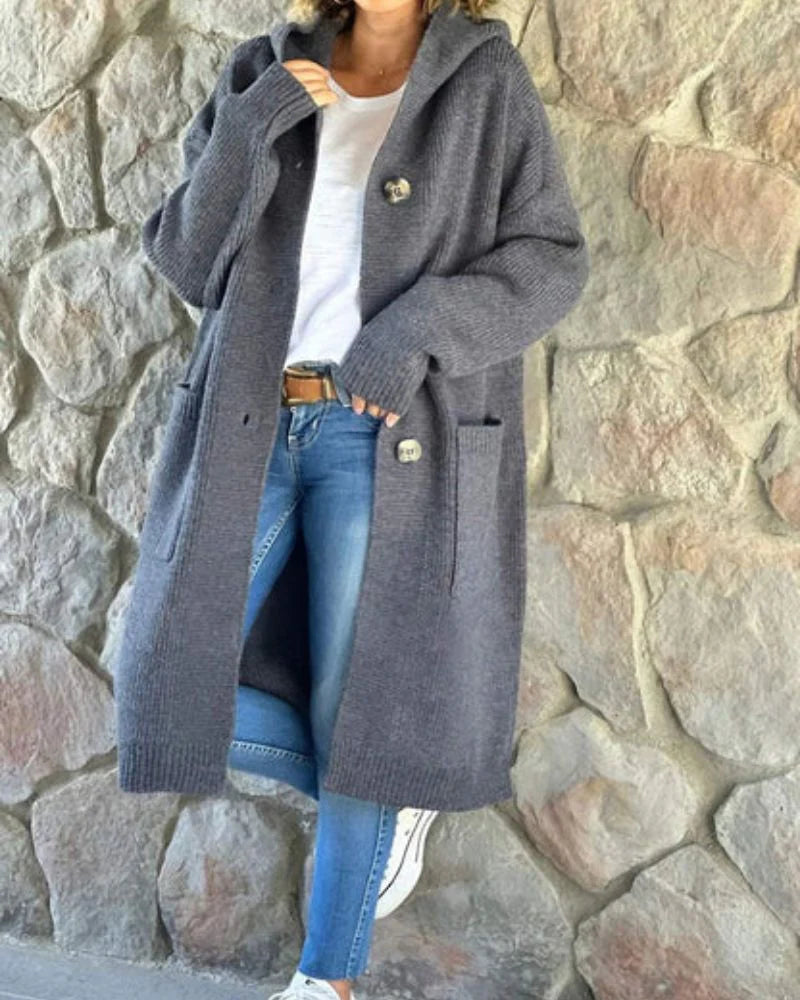 Celeste | Knitted Hooded Long Coat