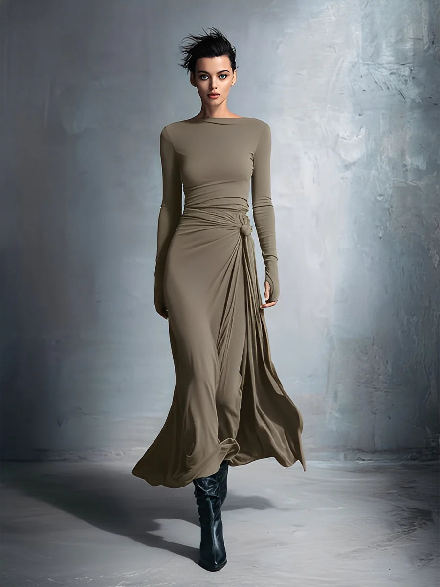 Wanda | Exquisite Stretch Polyester-Cotton Dress