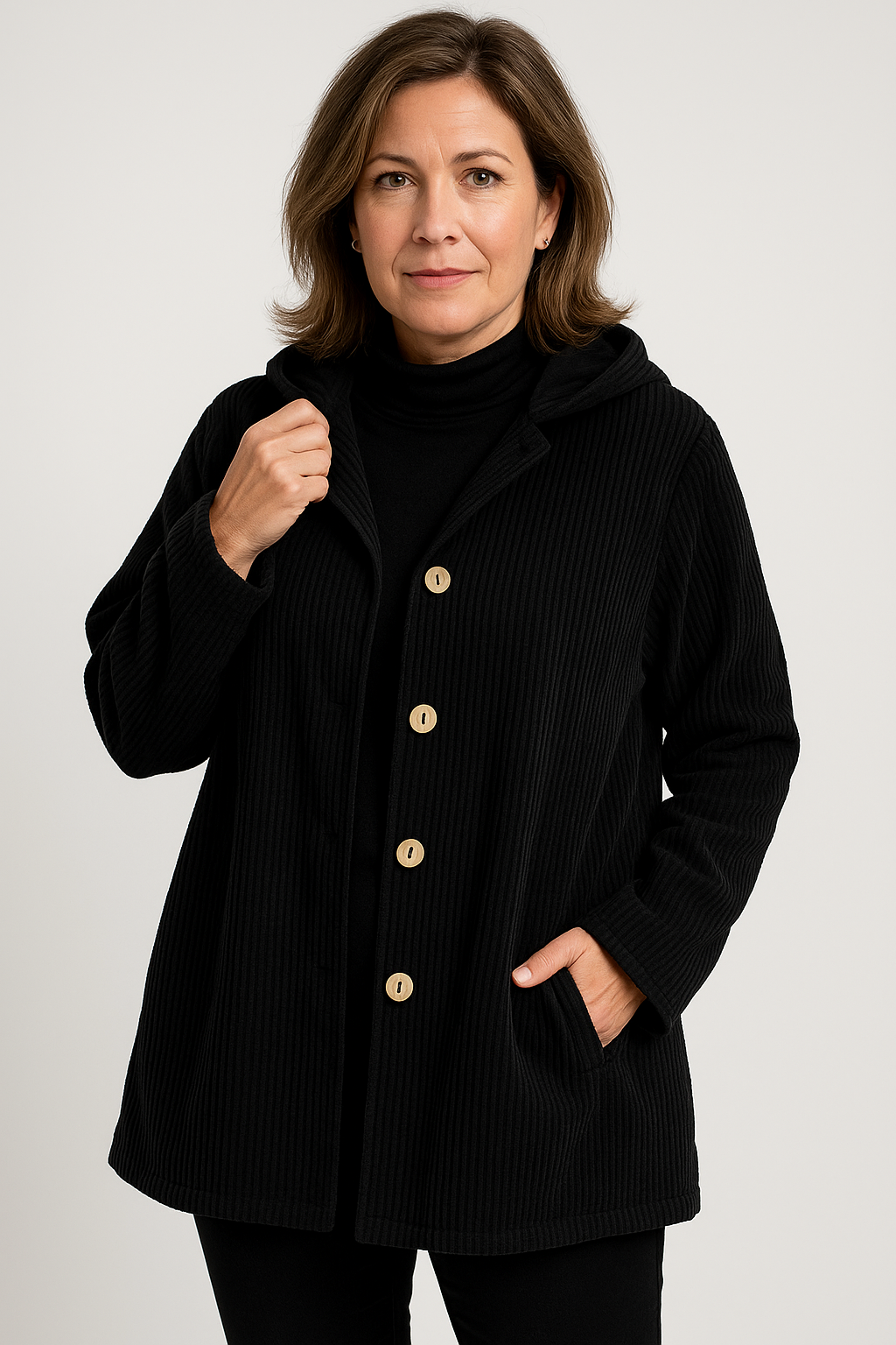 Aurelia Corduroy Hooded Jacket