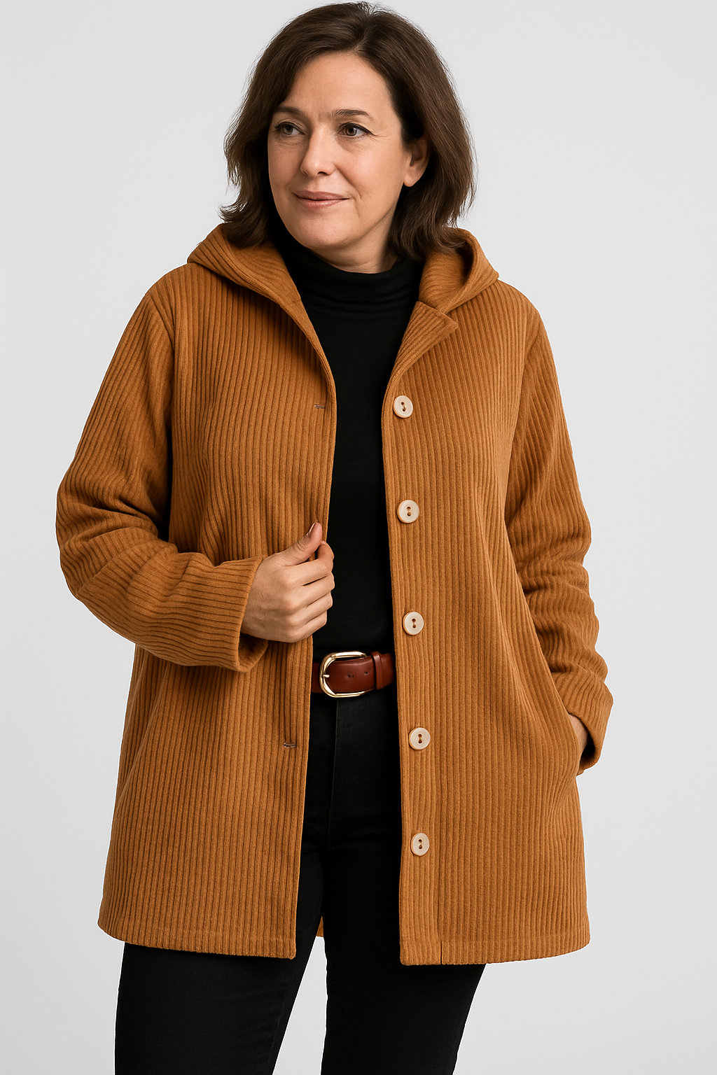Aurelia Corduroy Hooded Jacket