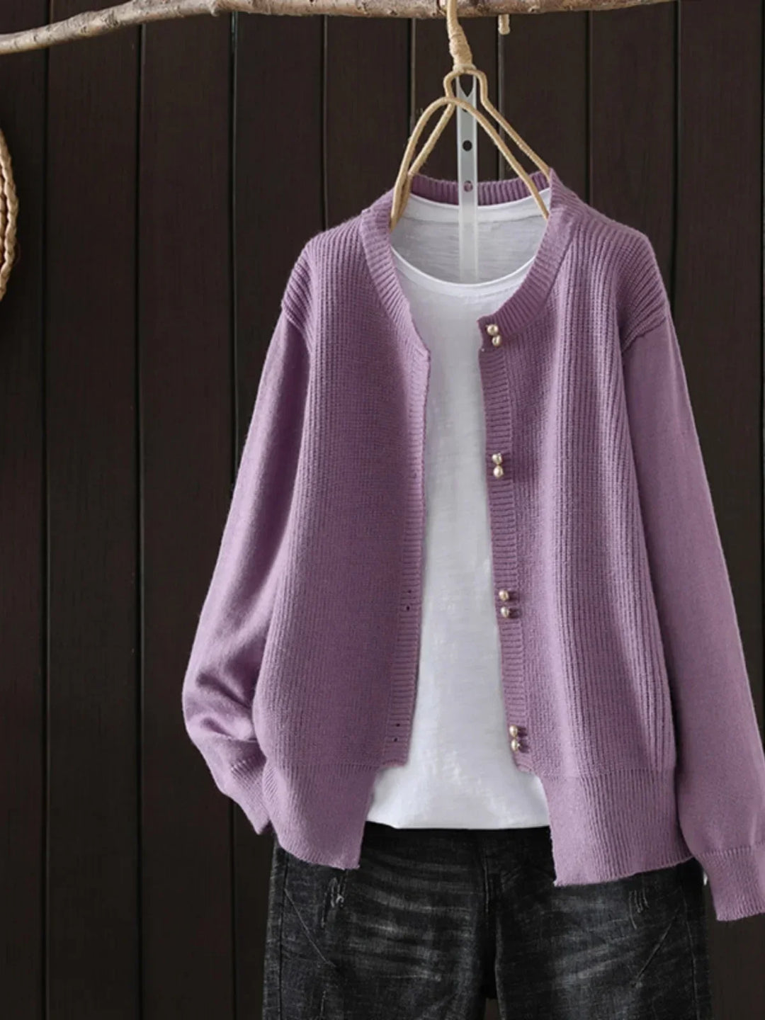 Daphne | Pearl-Button Cardigan