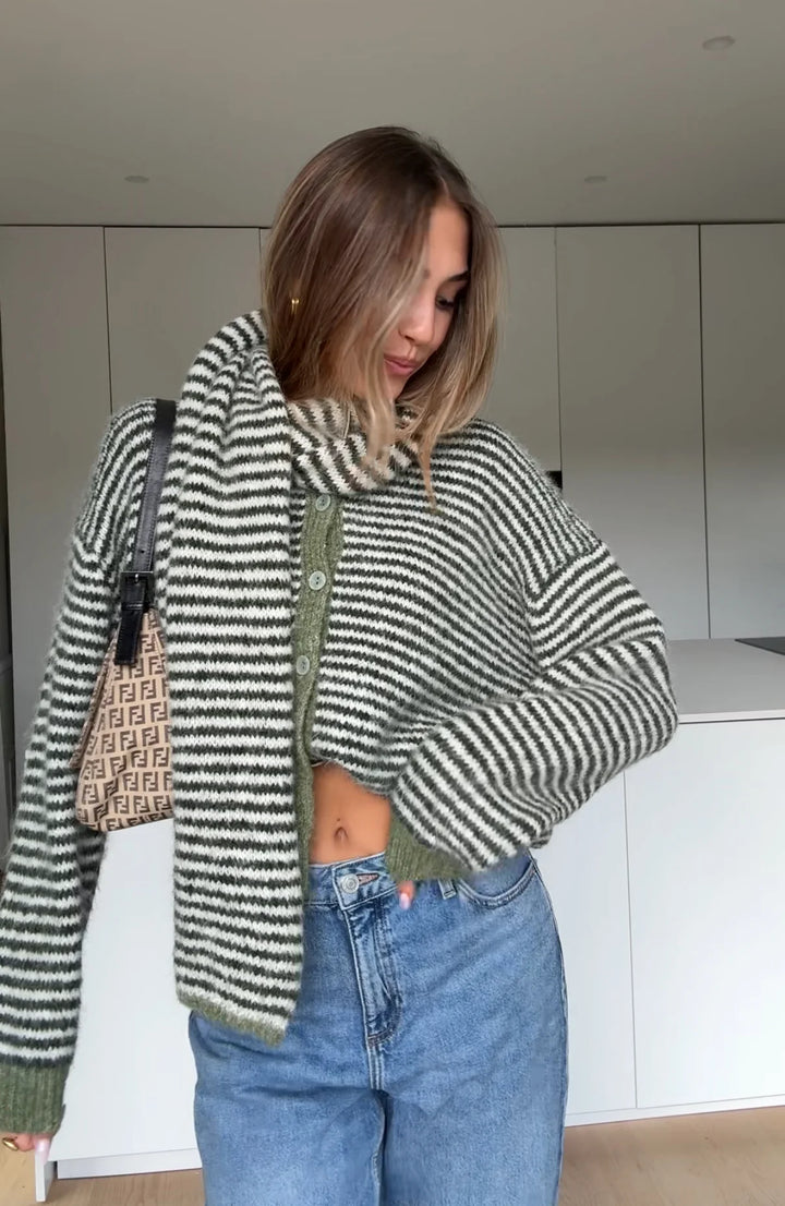 Stella | Soft Striped Cardigan