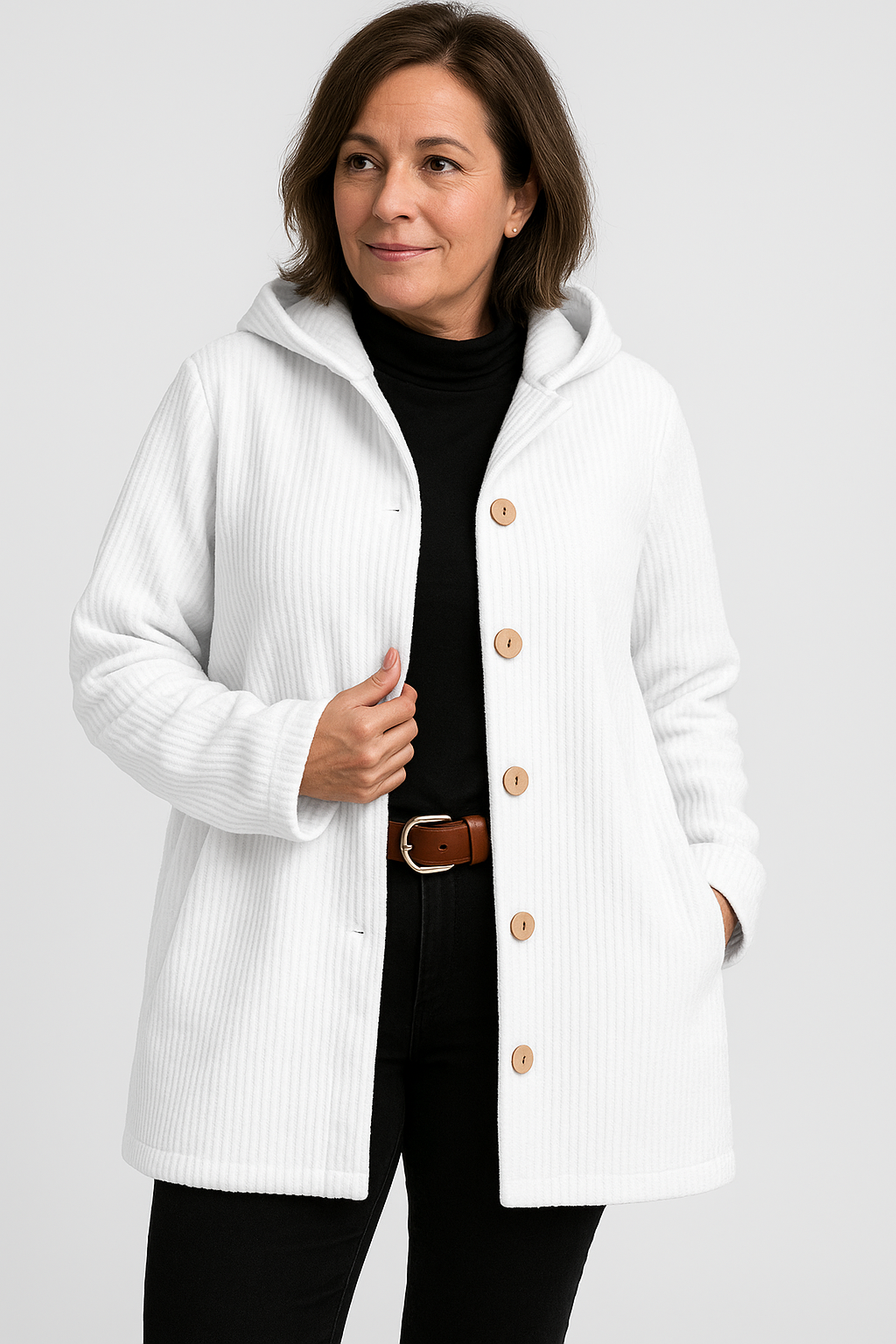 Aurelia Corduroy Hooded Jacket