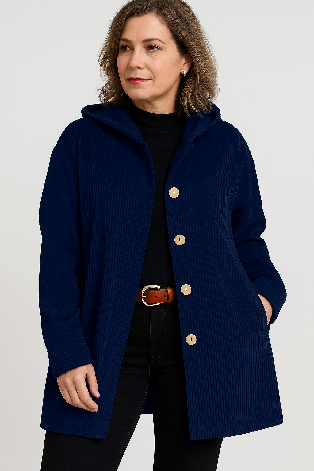Aurelia Corduroy Hooded Jacket
