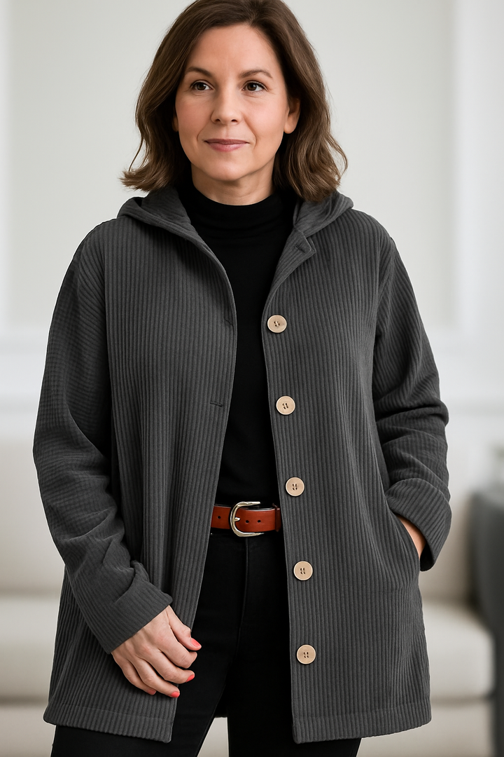 Aurelia Corduroy Hooded Jacket