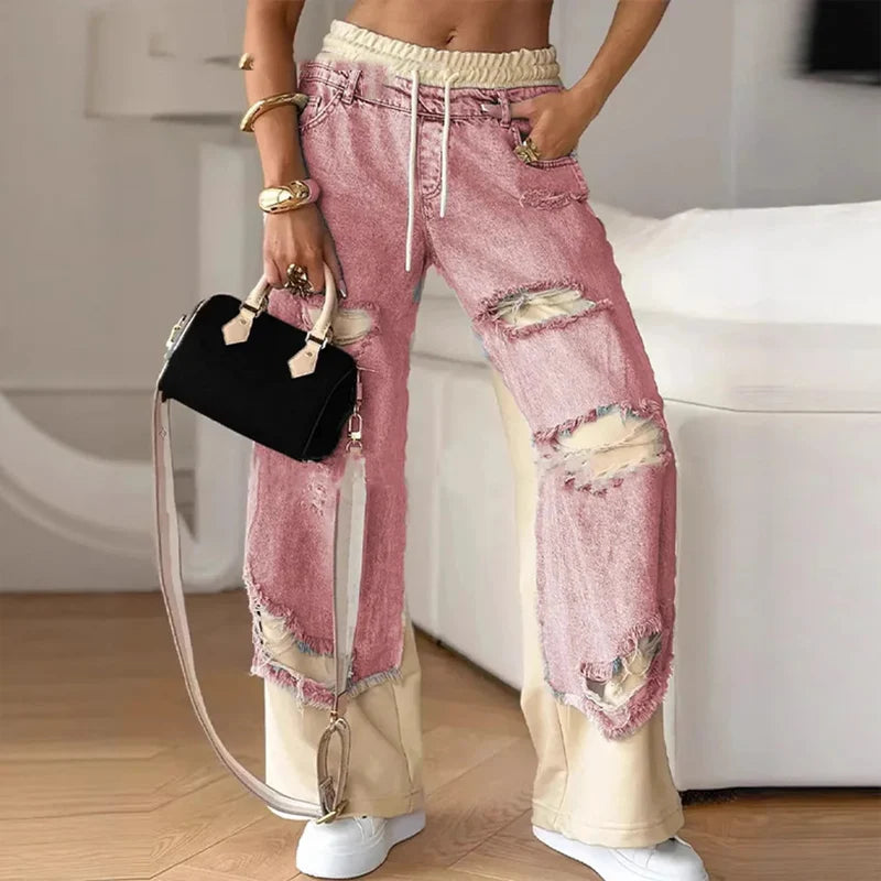 Patchwork Denim Pants