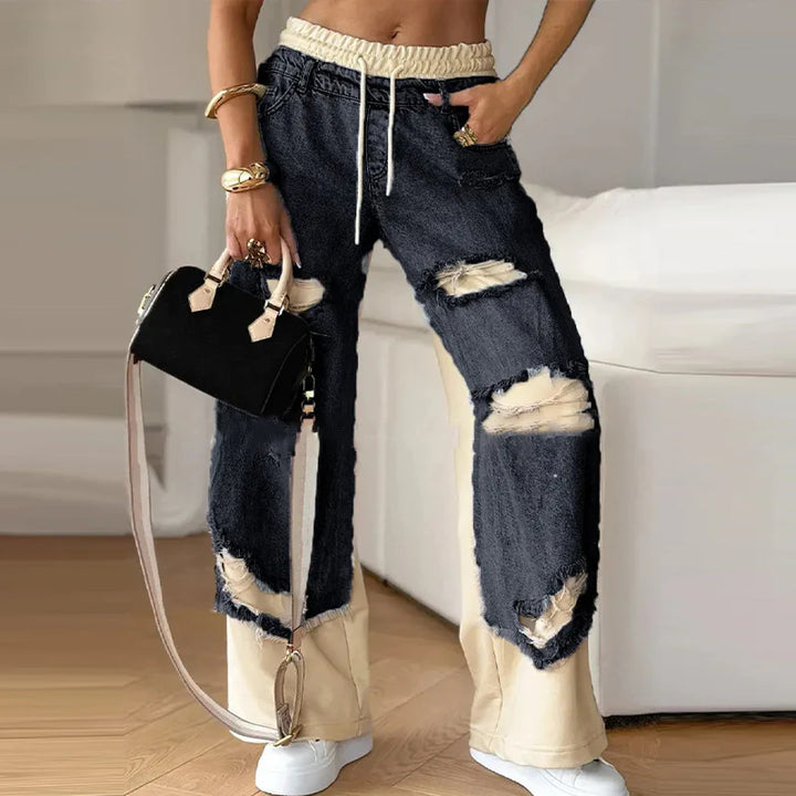 Patchwork Denim Pants