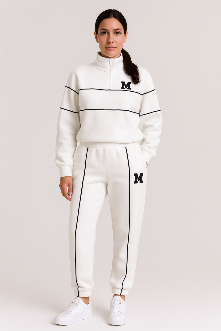 Casual sweatshirt 2-piece set with stripes