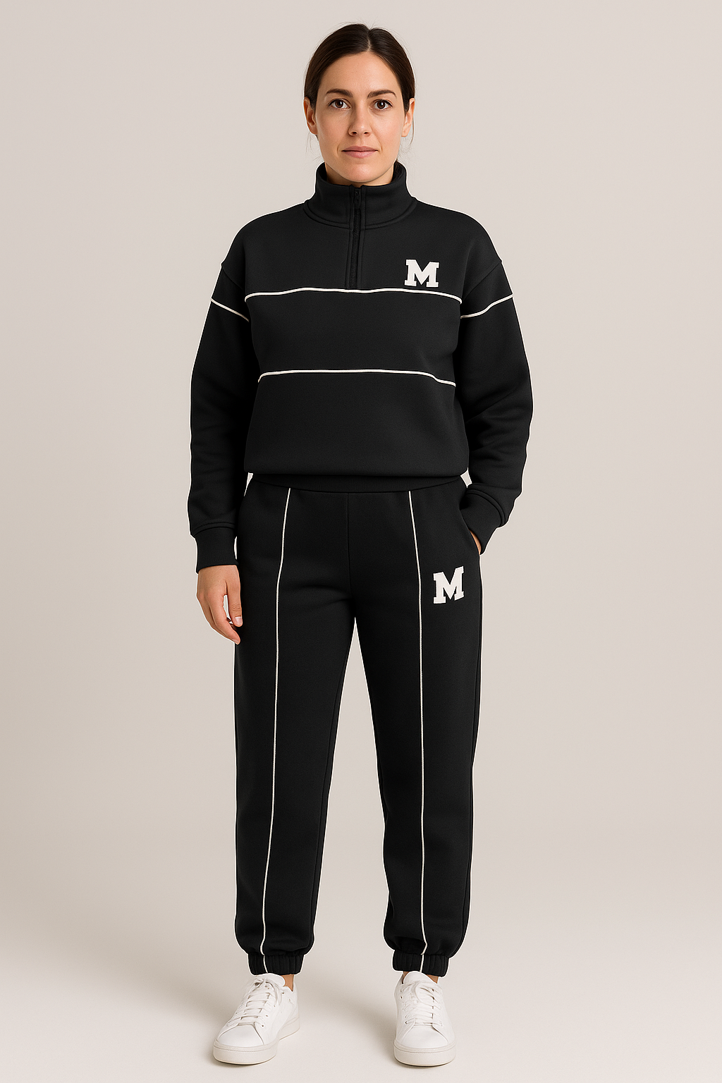 Casual sweatshirt 2-piece set with stripes