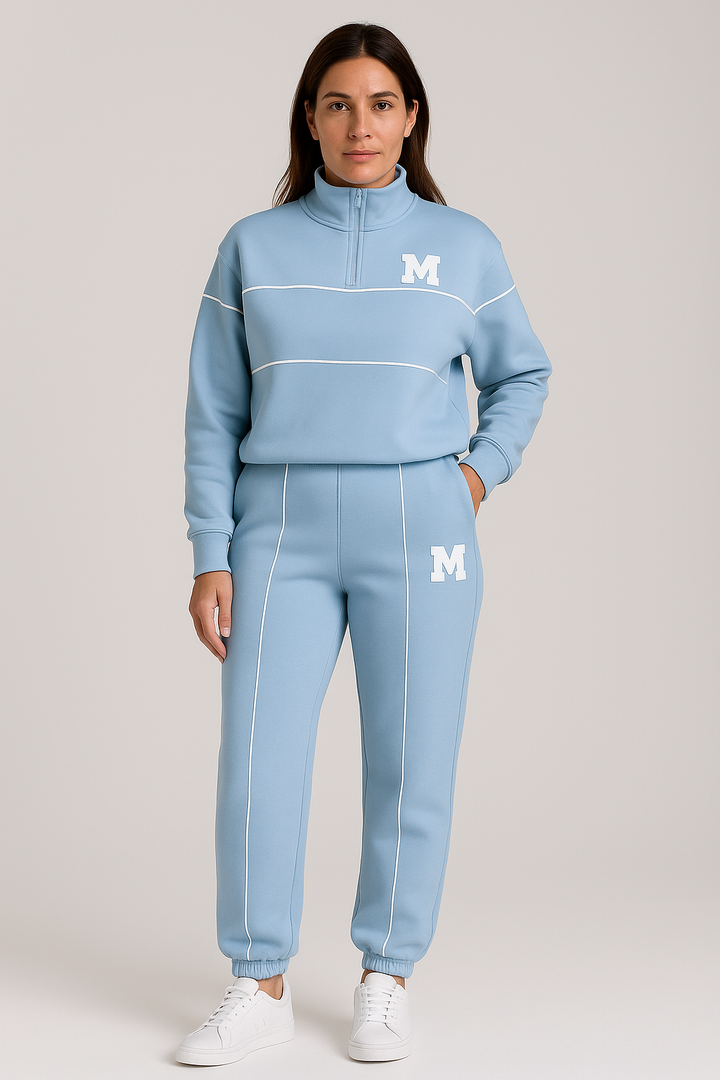 Casual sweatshirt 2-piece set with stripes