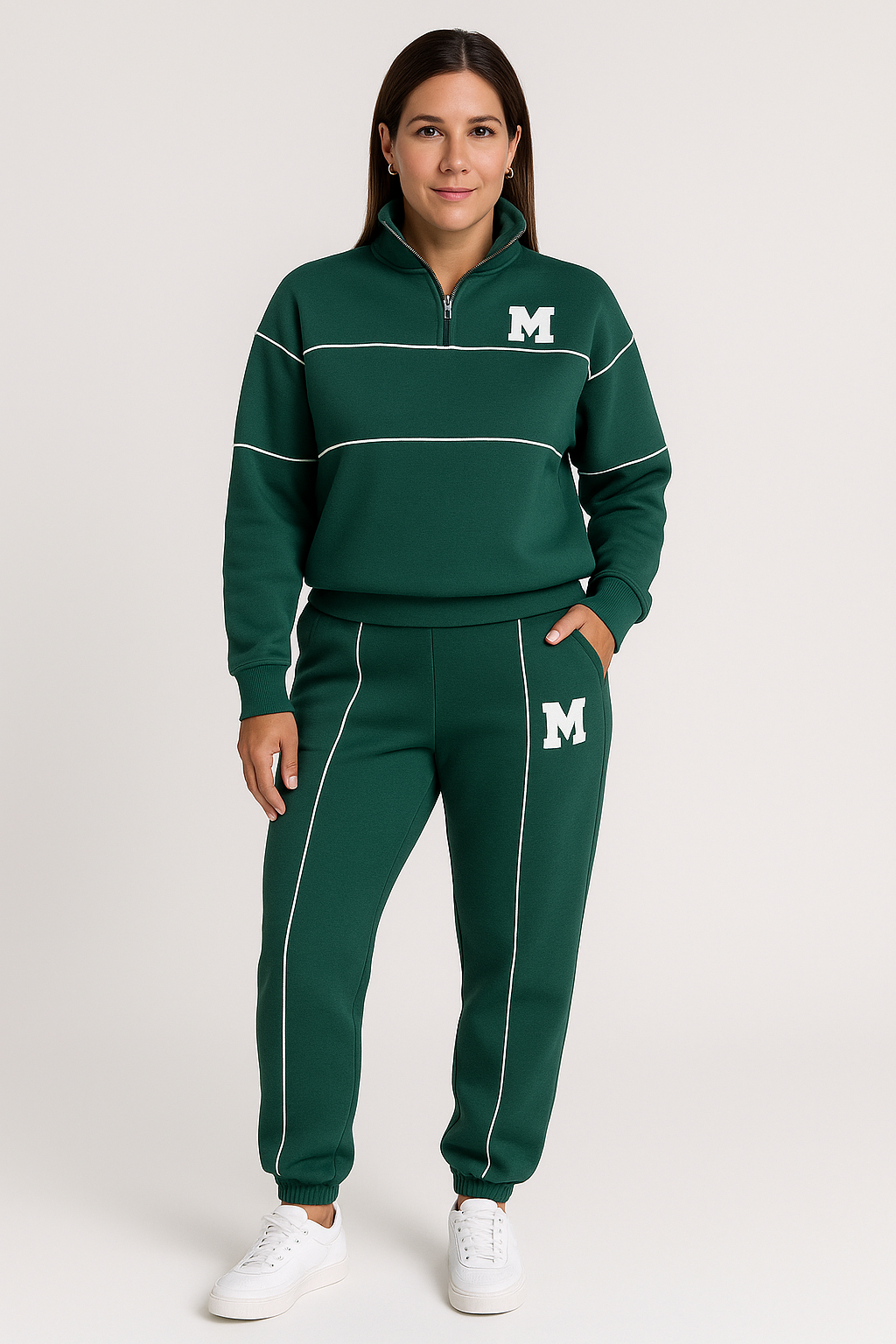 Casual sweatshirt 2-piece set with stripes