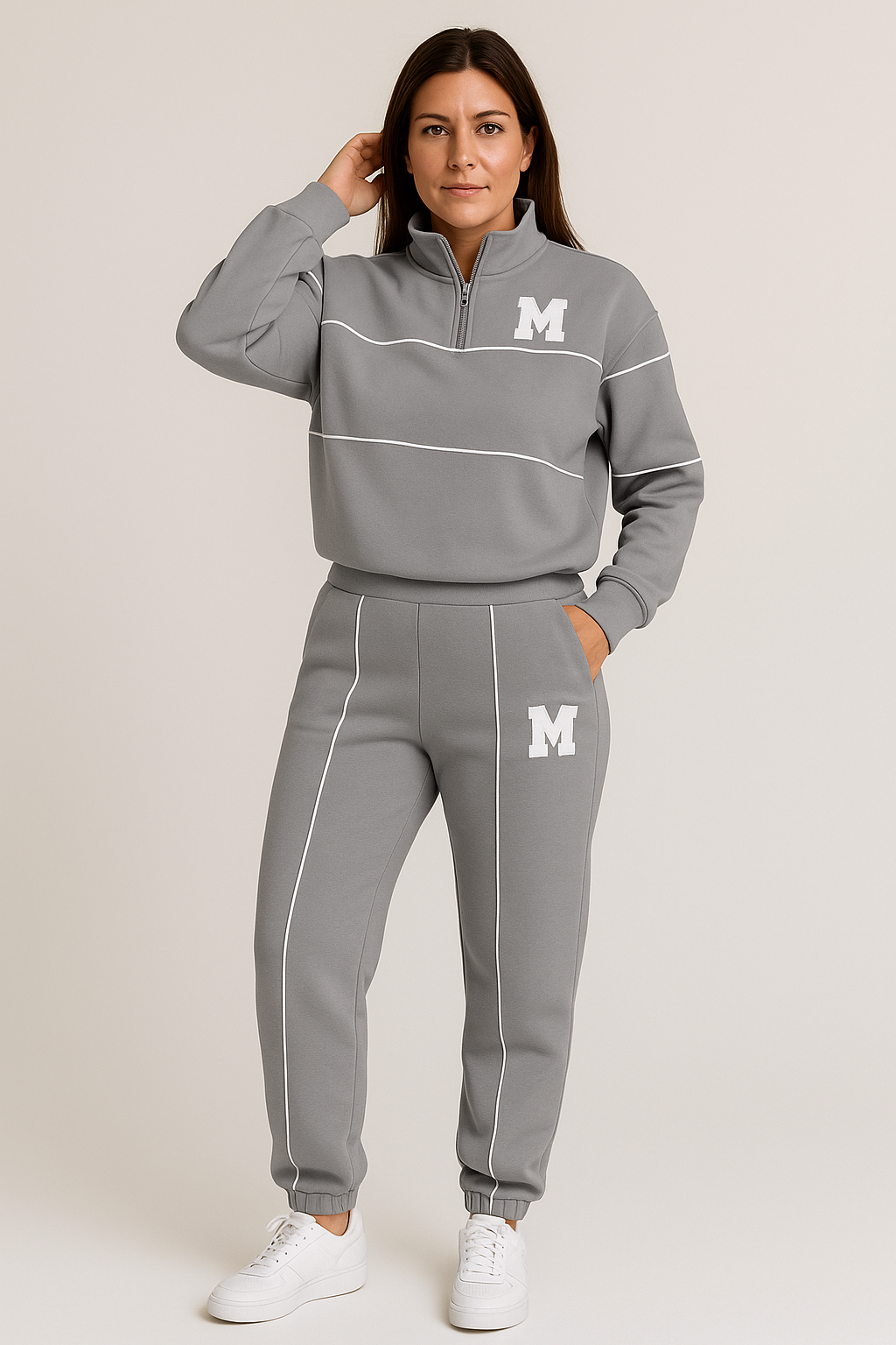 Casual sweatshirt 2-piece set with stripes
