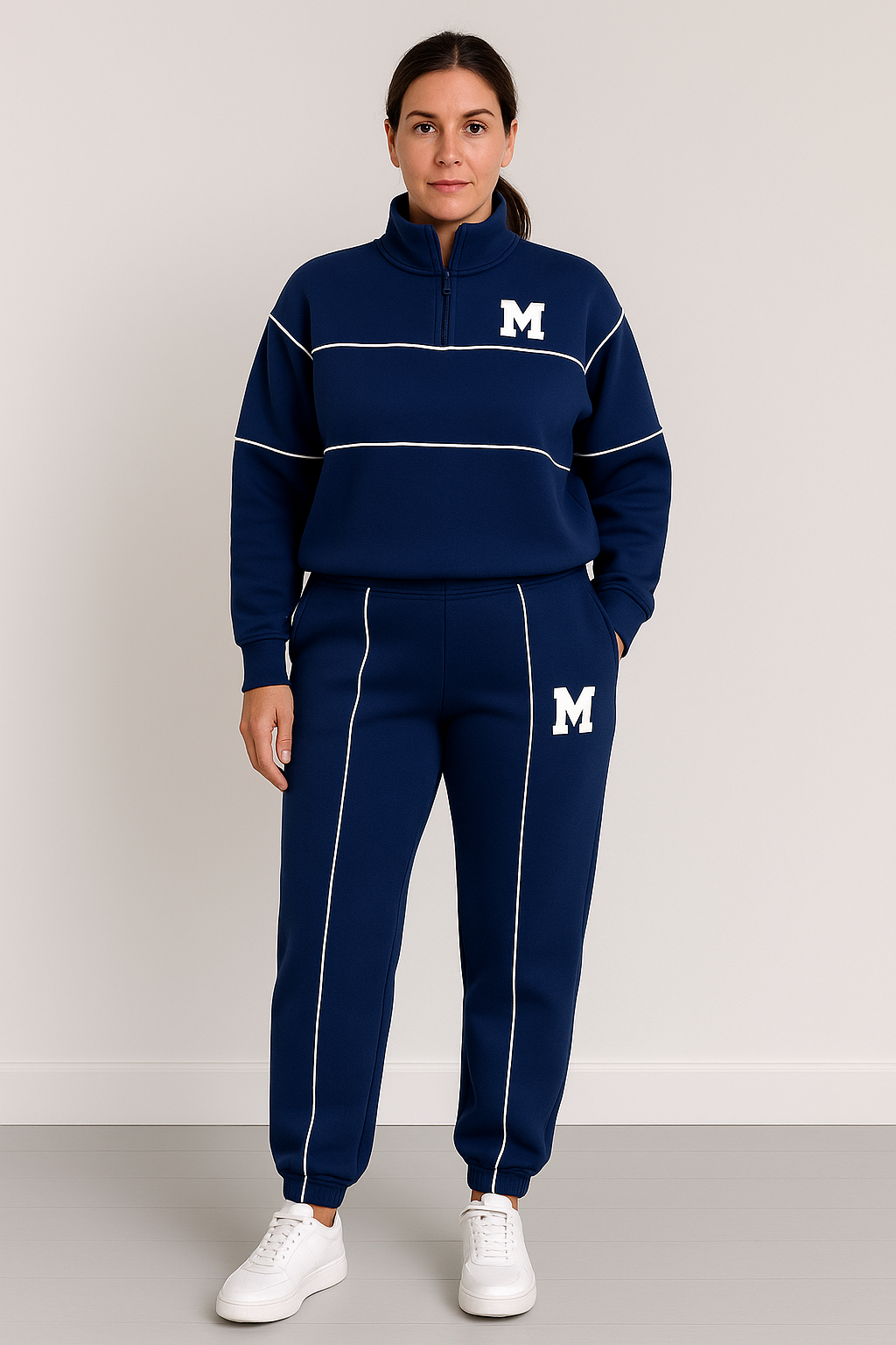 Casual sweatshirt 2-piece set with stripes